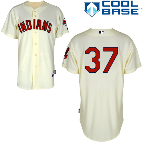 Cody Allen #37 MLB Jersey-Cleveland Indians Men's Authentic Alternate 2 White Cool Base Baseball Jersey